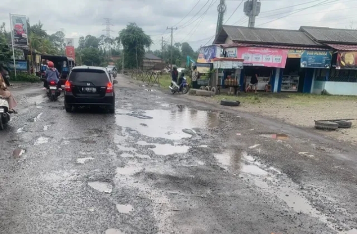 Warga Keluhkan Jalan Rusak Parah di Desa Pulau Panggung Muara Enim