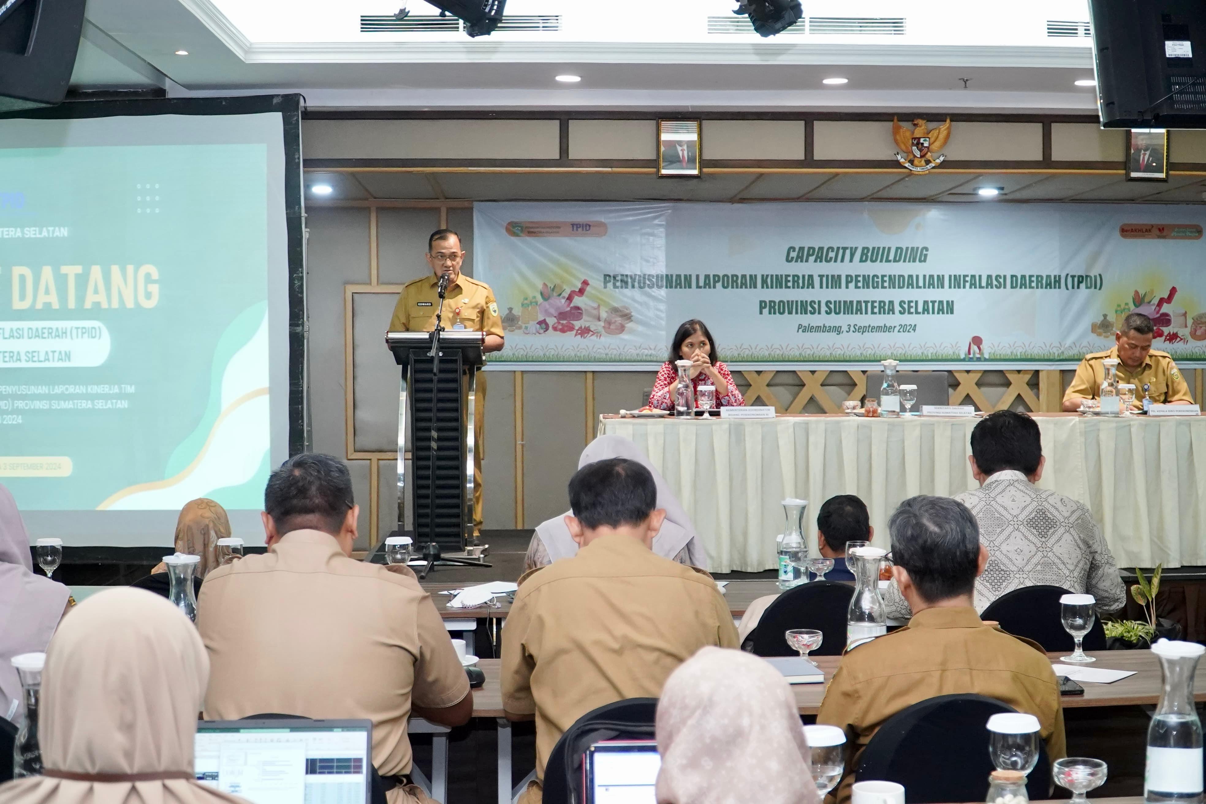 Sekda Buka Capacity Building Penyusunan Pelaporan Kinerja TPID Sumsel