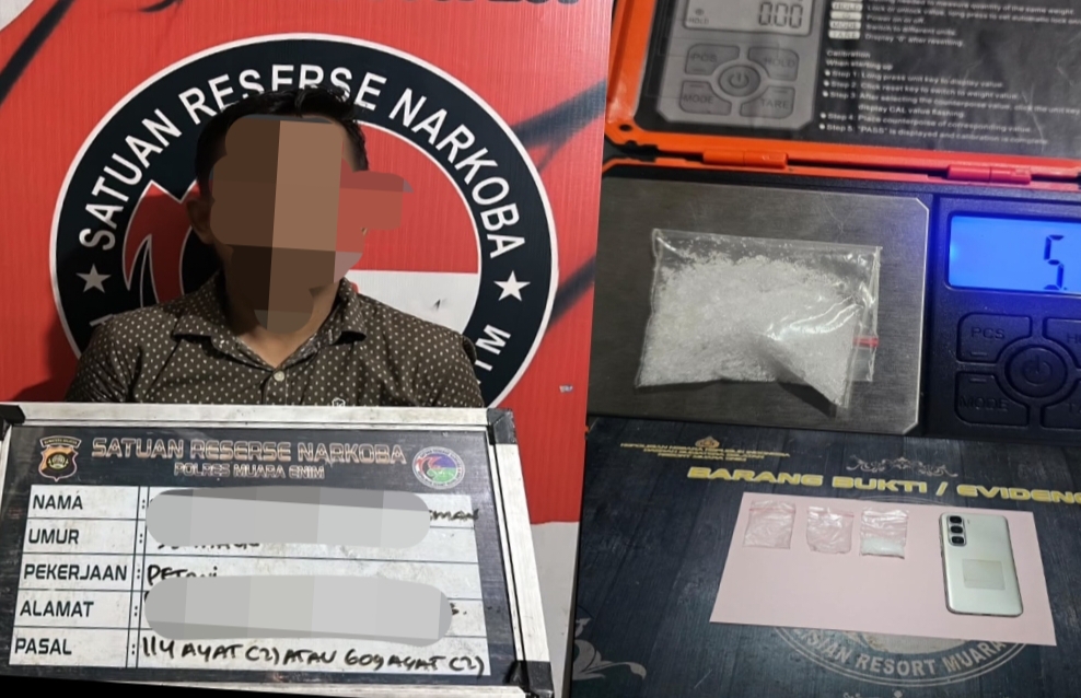 Pengedar Sabu di Gunung Megang Diringkus Ditresnarkoba Polda Sumsel dan Satresnarkoba Polres Muara Enim