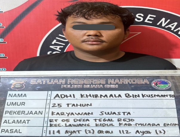 Jadi Pengedar Sabu, Karyawan Swasta Diciduk Satresnarkoba Polres Muara Enim