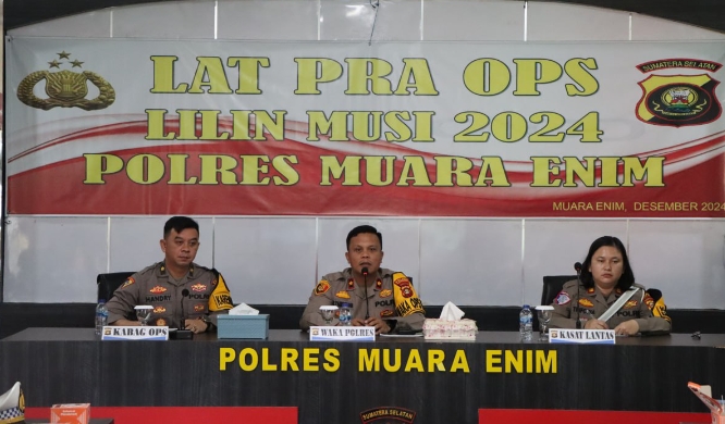 Jelang Operasi Lilin Musi 2024, Polres Muara Enim Gelar Latpraops