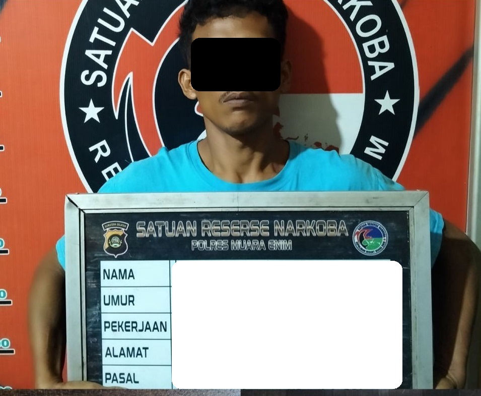 Pengedar Sabu Ini Dibekuk Satresnarkoba Polres Muara Enim, Segini Barang Buktinya