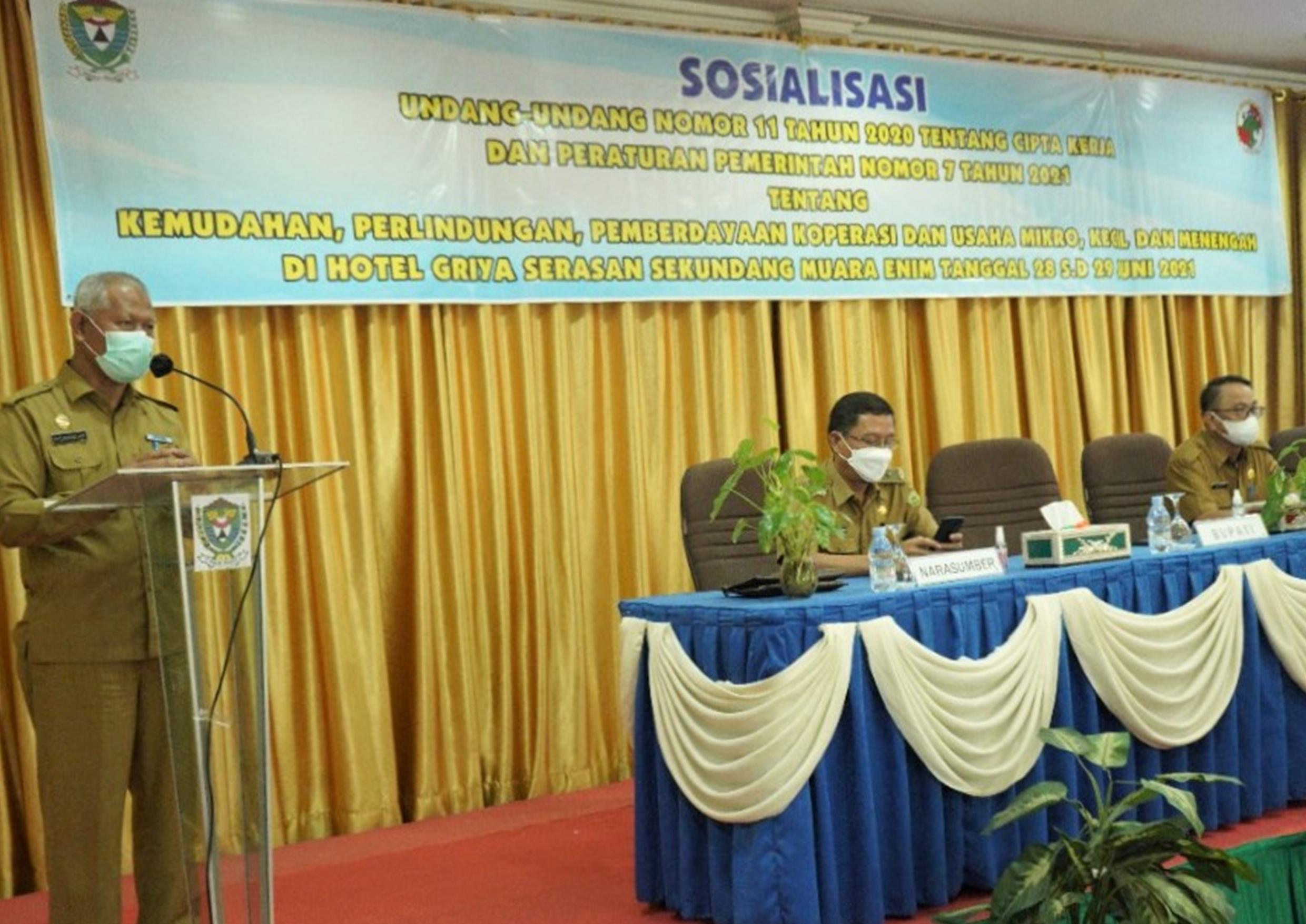 Pengurus Koperasi di Kabupaten Muara Enim Ikuti Sosialisasi UU Cipta Kerja