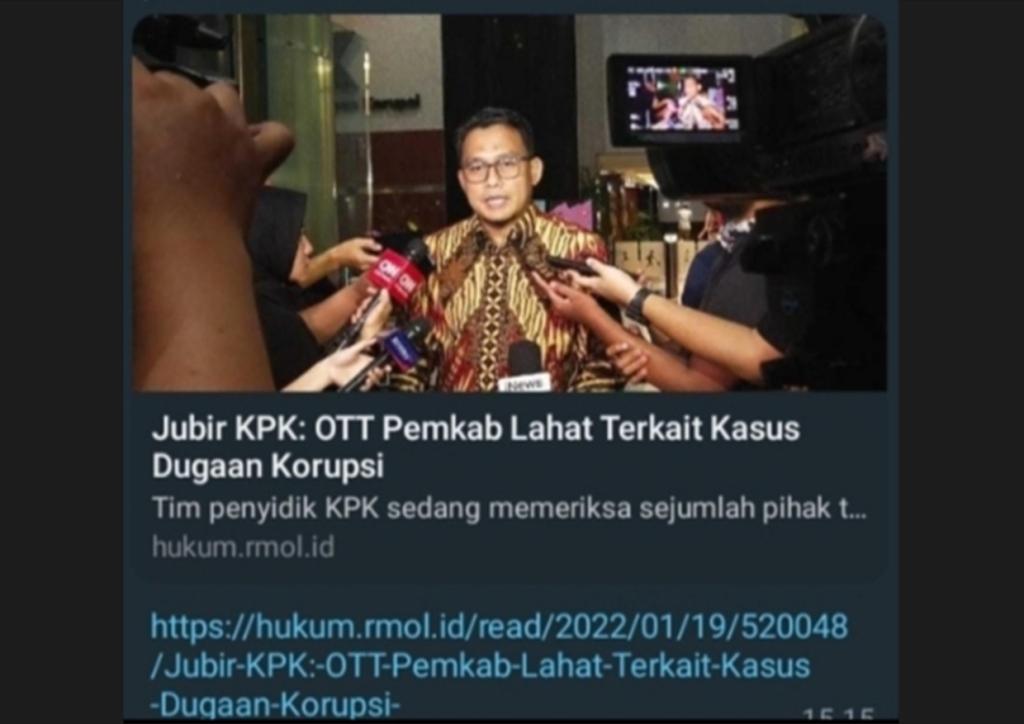 Bantah Pejabat Pemkab Lahat Kena OTT KPK