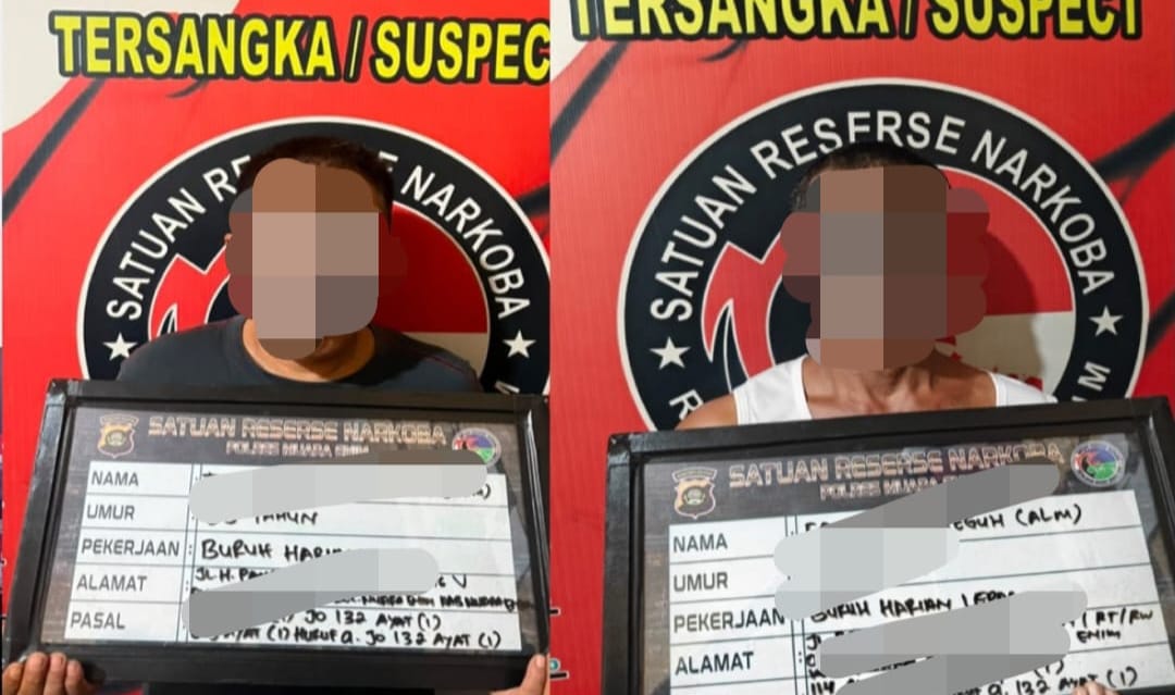 Satresnarkoba Polres Muara Enim Ringkus 2 Pengedar Sabu Berkat Laporan Warga