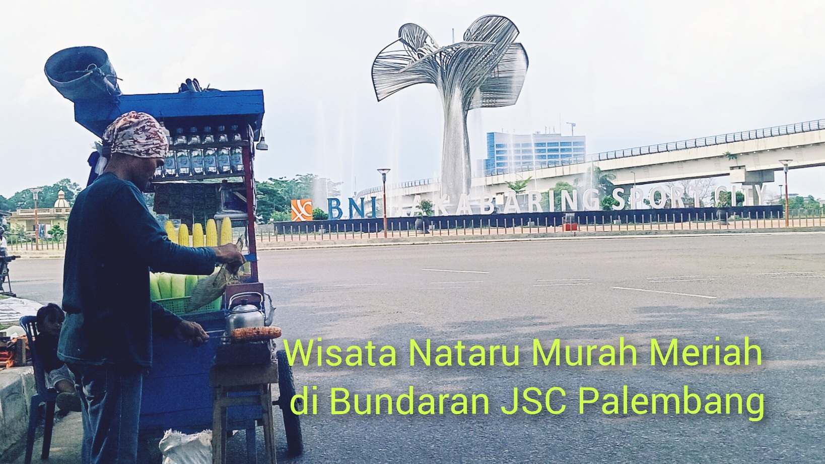 Wisata Nataru Murah Meriah di Bundaran JSC Palembang, Enaknya Sambil Makan Jagung Bakar