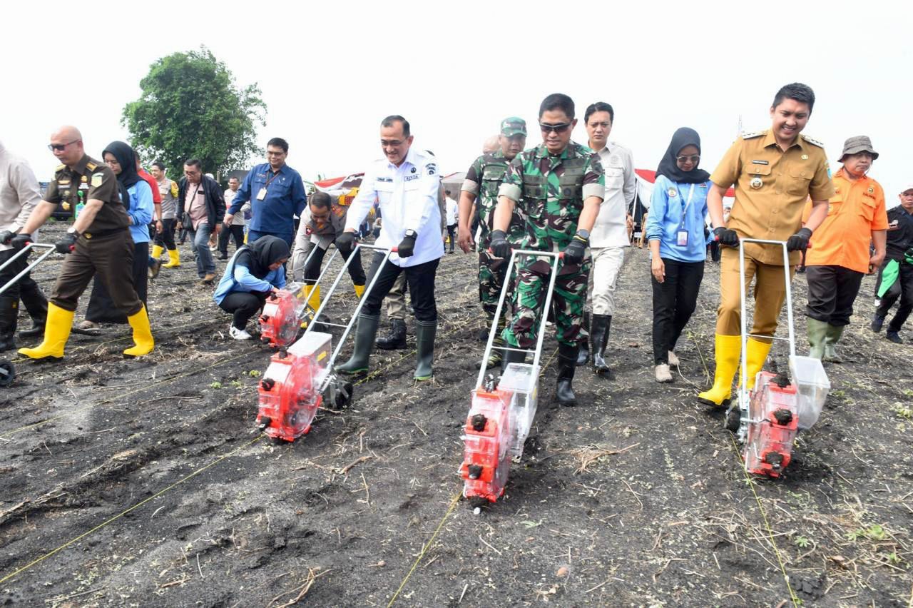 Dukung Program Pemerintah Swasembada Pangan, Sekda Sumsel Bersama Kapolda Tanam Jagung Serentak di Ogan Ilir