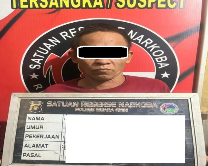 Pengedar Sabu Bersenpi Diringkus Satresnarkoba Polres Muara Enim, Ini Identitas Tersangka