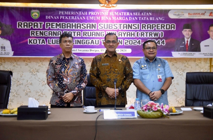 Sekda Sumsel Hadiri Rapat Substansi Raperda RTRW Kota Lubuklinggau