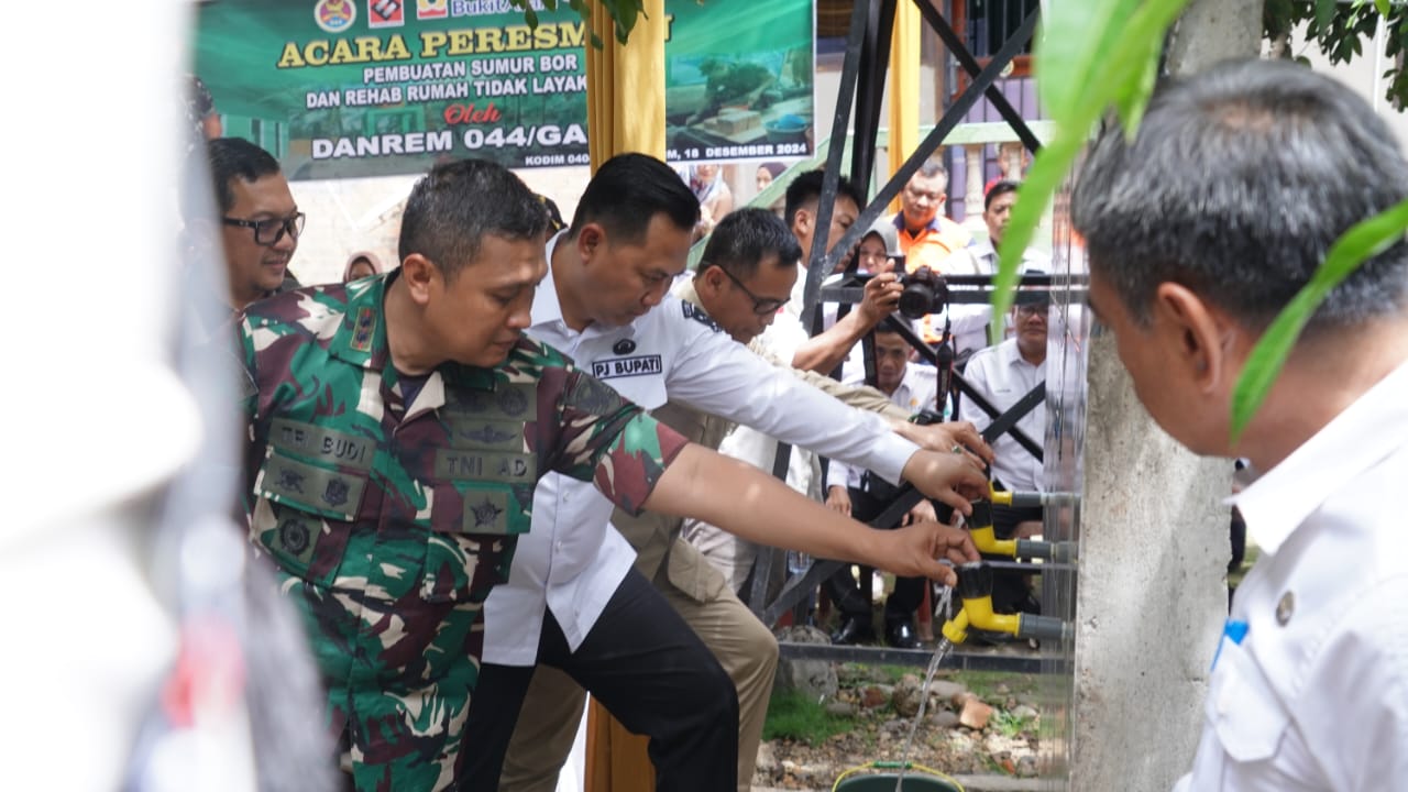 Pj Bupati Muara Enim Apresiasi Bantuan Sumur Bor dan Bedah RTLH Program 'Besemah' TNI AD