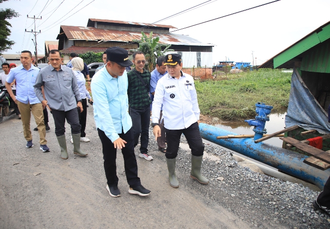 Pj Gubernur Sumsel Tinjau Kerusakan Ruas Jalan Gandus Palembang