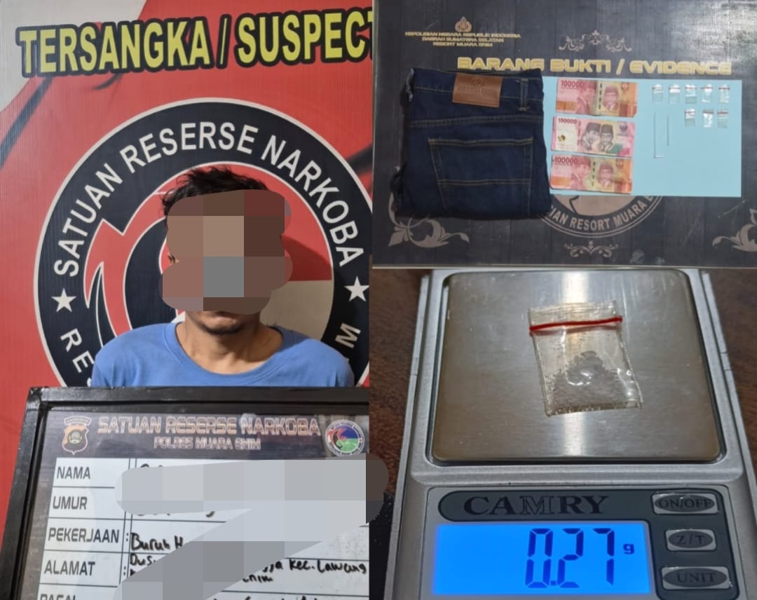 Diduga Edarkan Sabu, Buruh Harian Lepas di Muara Enim Diciduk di Kontrakannya