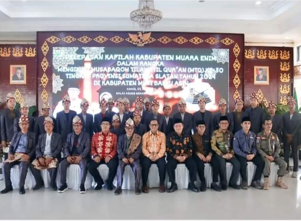 Kafilah Muara Enim Diberangkatkan ke Muba untuk Ikuti MTQ Tingkat Provinsi Sumsel ke-XXX