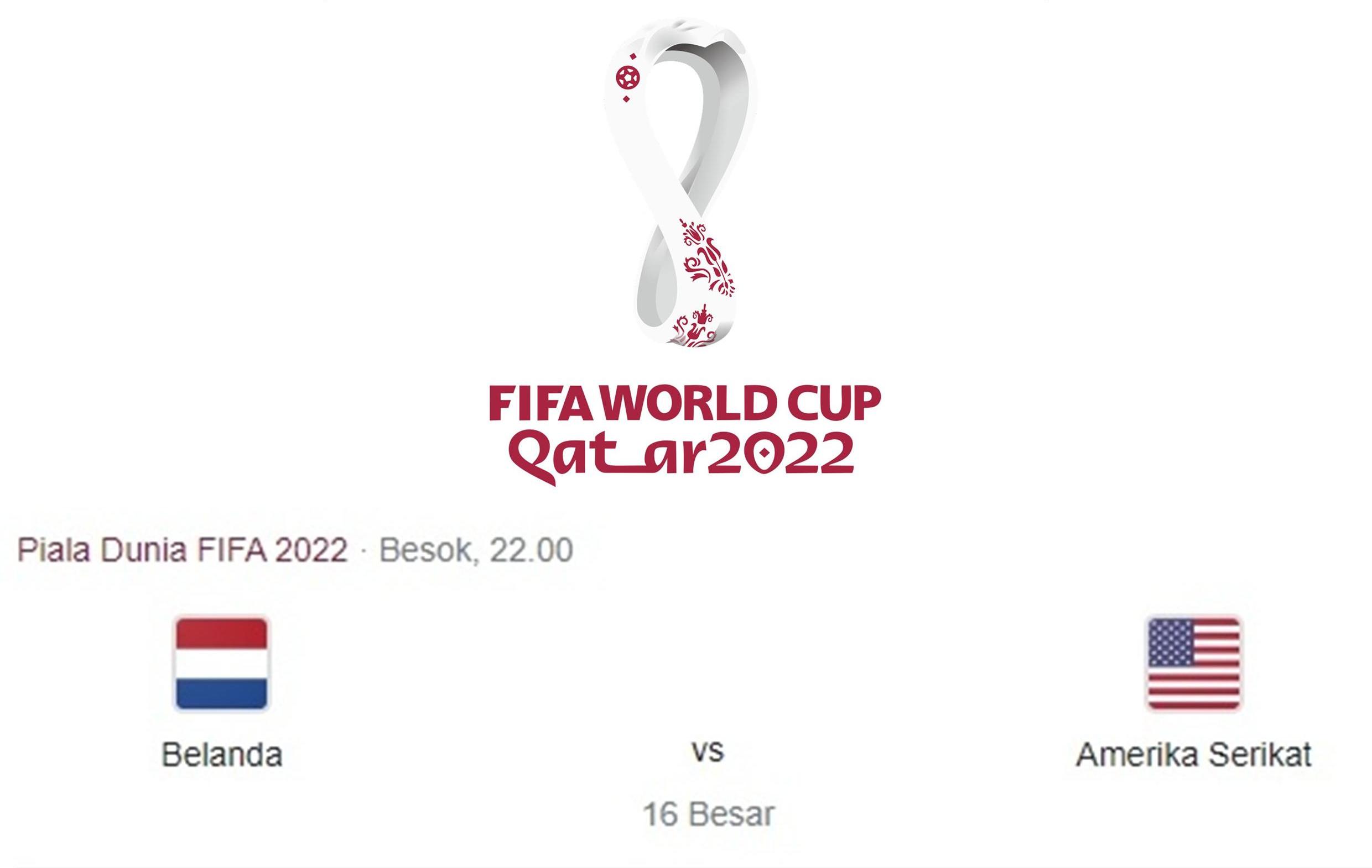 Jadwal Piala Dunia 2022: Sabtu 3 Desember 2022, Babak 16 Besar Belanda vs Amerika Serikat Kick Off 22.00 WIB