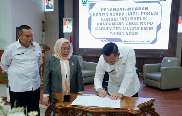 Pj Bupati Muara Enim Harapkan Penyusunan RKPD 2026 Mampu Dorong Pemanfaatan Ekonomi Lokal