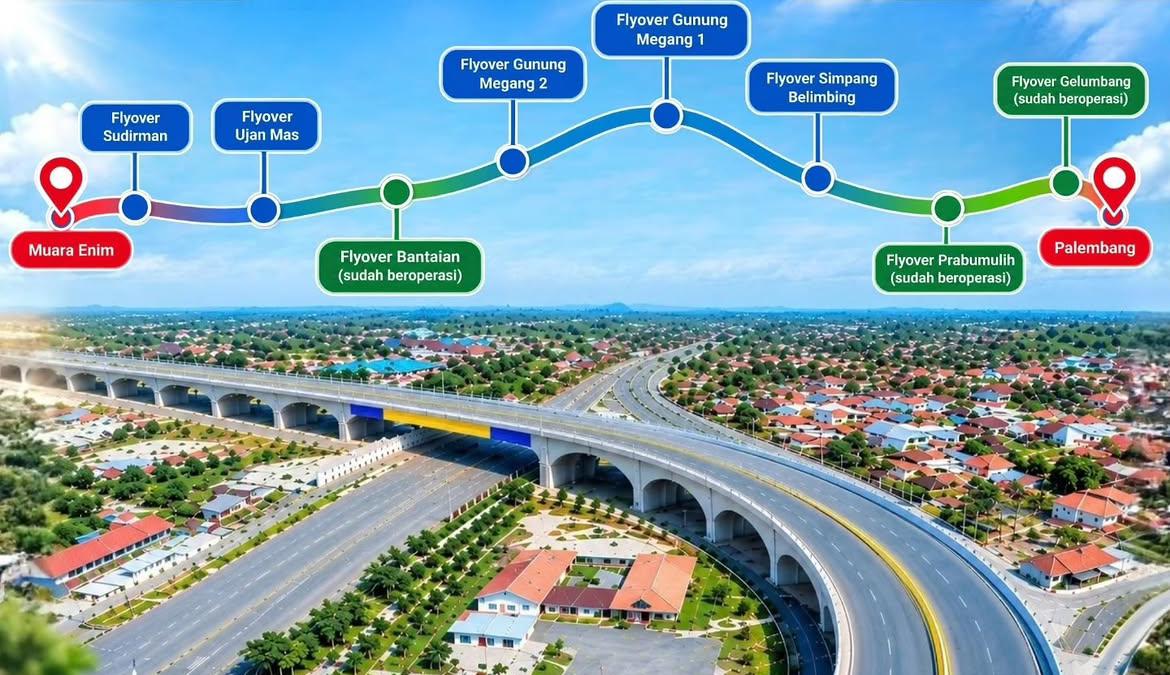 4 Flyover di Muara Enim Ditargetkan Rampung Desember 2027