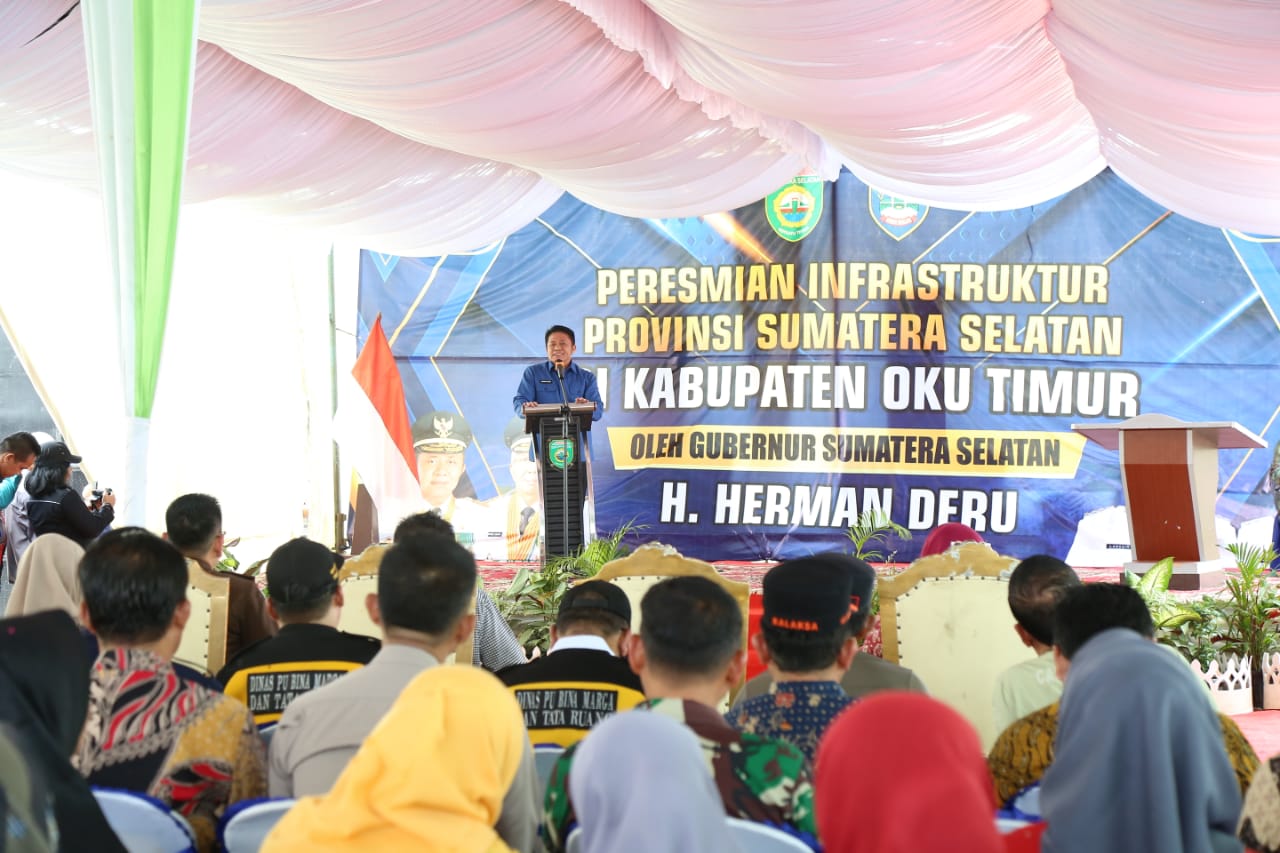 Herman Deru Terus Lakukan Pemerataan Pembangunan Infrastruktur di Kabupaten Kota di Sumsel
