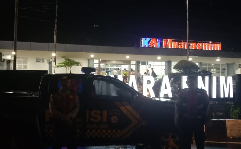 Patroli Satuan Samapta Polres Muara Enim Tingkatkan Keamanan Kota di Malam Hari