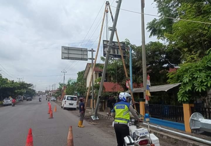 Pasang Kembali Kamera ETLE di 2 Titik dalam Kota Muara Enim Sumatera Selatan