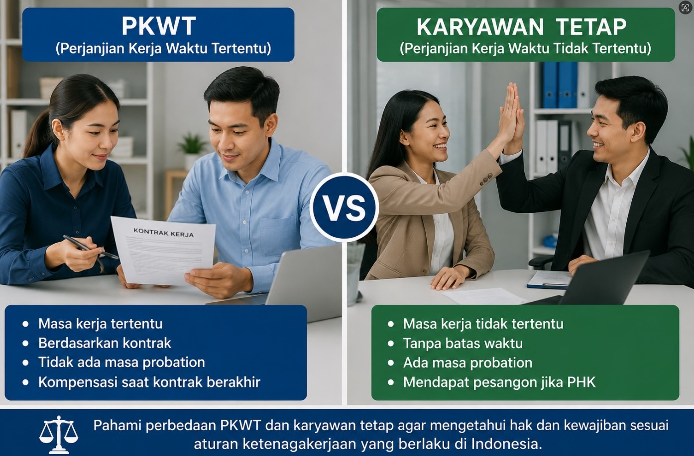Pencari Kerja Wajib Paham! Ini Perbedaan PKWT dan Karyawan Tetap