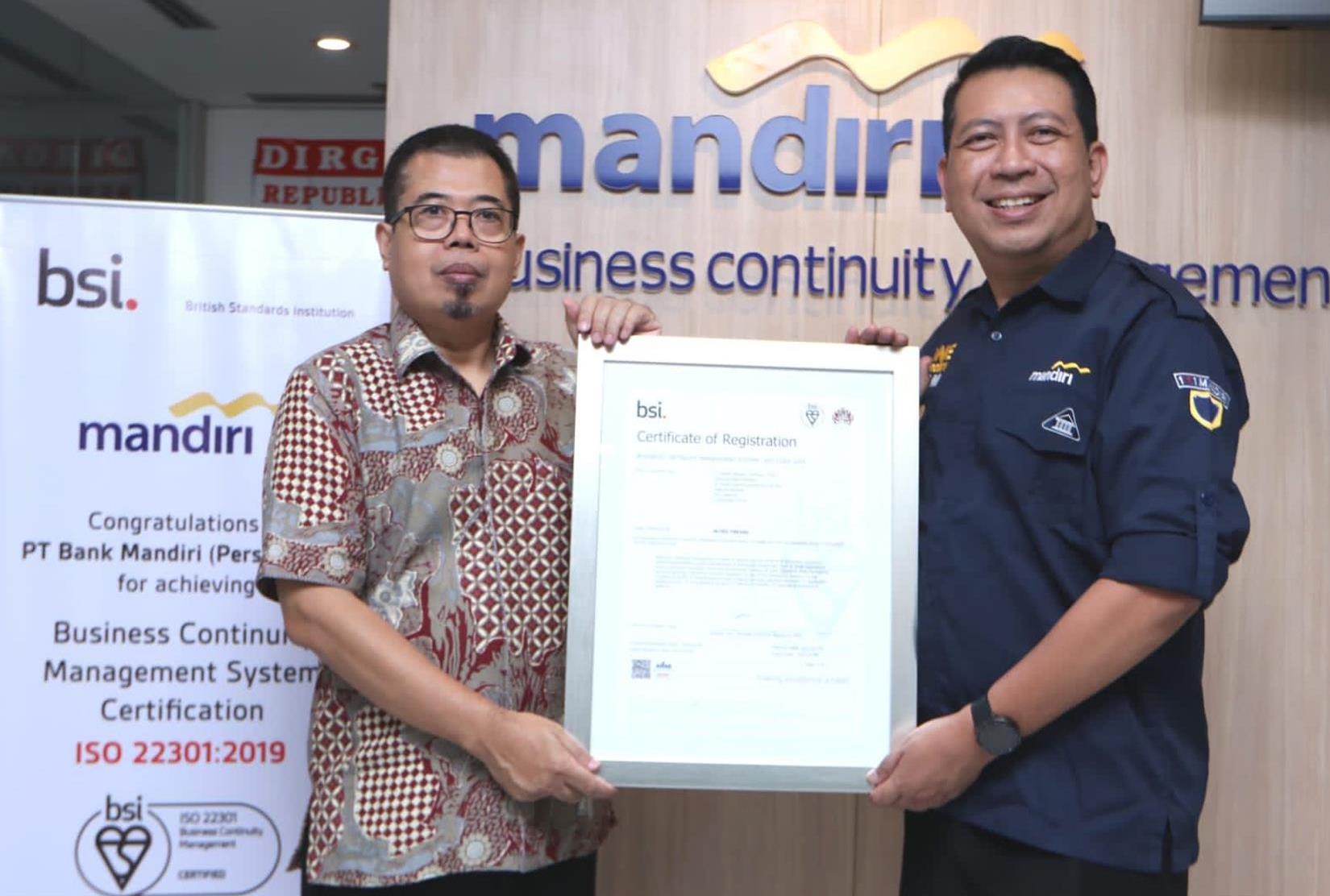 Raih ISO 22301, Bank Mandiri Pastikan Kehandalan Operasional Bisnis Berstandar Internasional dan Prinsip ESG