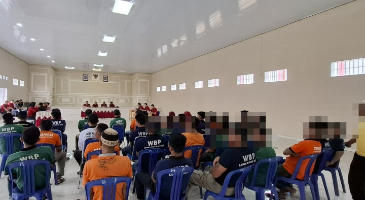 30 Warga Binaan Lapas Kelas IIB Muara Enim Ikuti Sidang Litmas