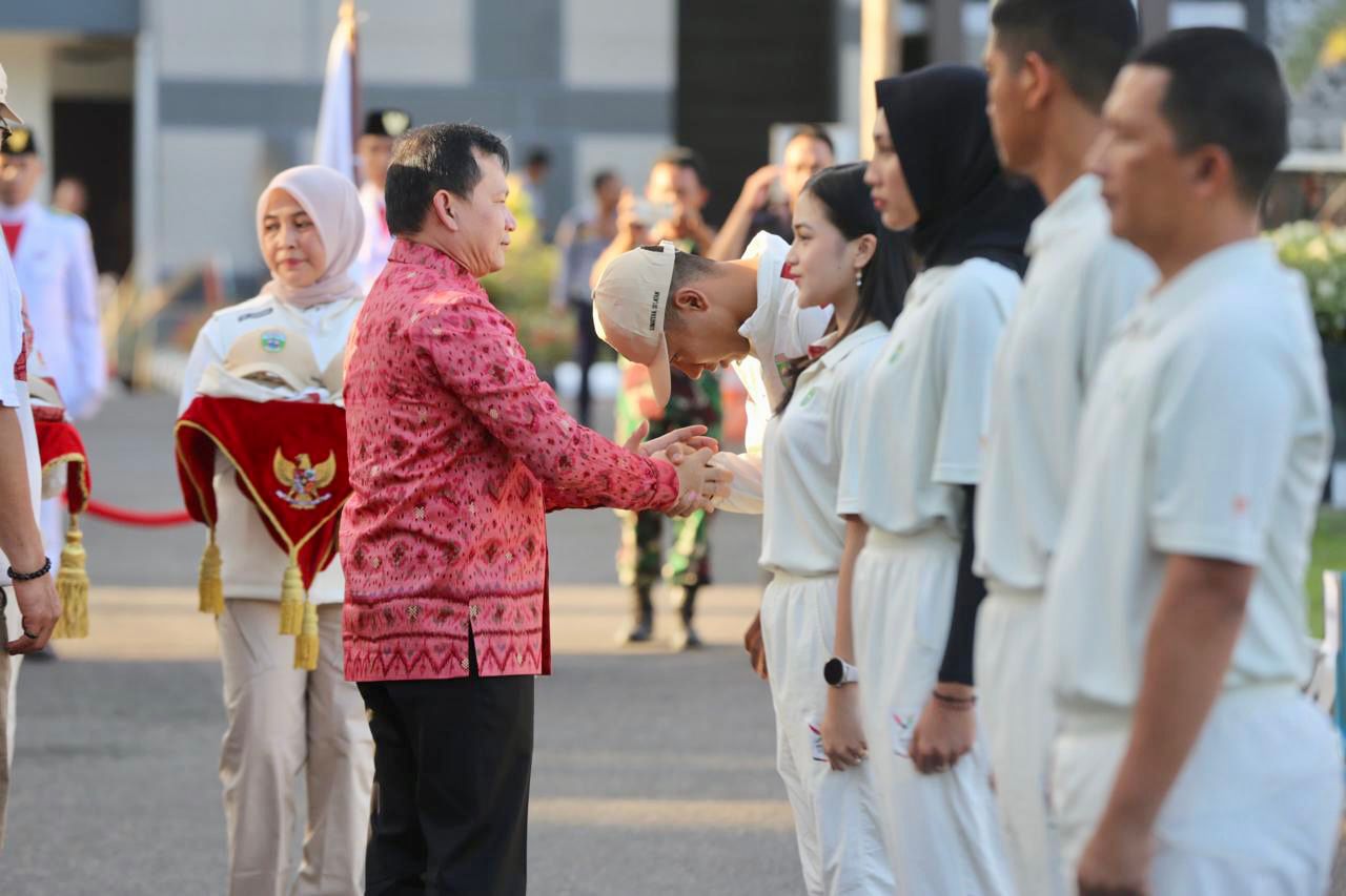 Pj Gubernur Lepas Keberangkatan Kontingen Sumsel Berlaga di PON XXI Aceh-Sumut