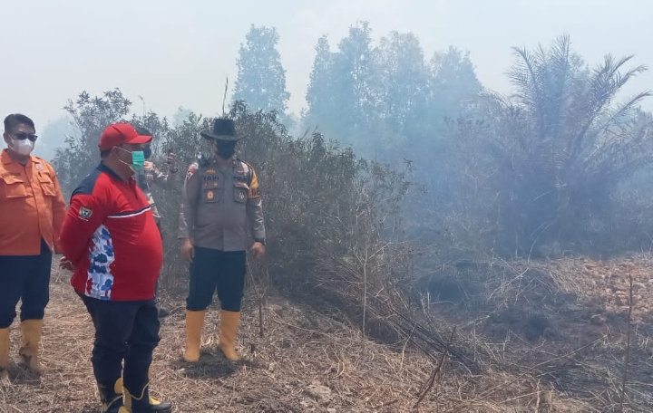 Sekda Muara Enim Tinjau Kebakaran Lahan di PT SAM