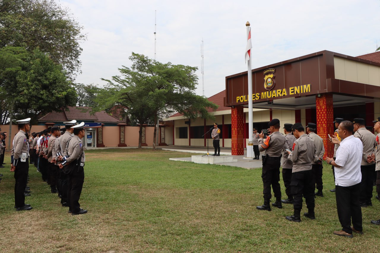 Polres Muara Enim Gelar Apel Operasi Mantap Praja Musi untuk Pengamanan Pendaftaran Bupati-Wakil Bupati