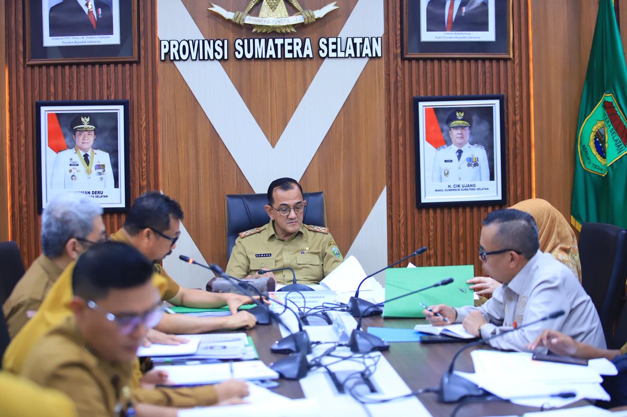 Sekda Sumsel Pimpin Rapat Bahas Usulan Kenaikan Hibah Parpol 2027