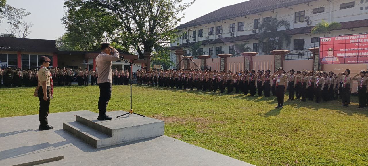 Pelajar di Muara Enim Adu Ketangkasan dalam Ajang Bhayangkara Scout Competition