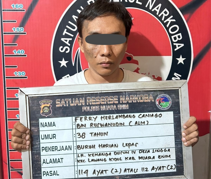 Satresnarkoba Polres Muara Enim Gagalkan Peredaran Sabu Seberat 13,65 Gram