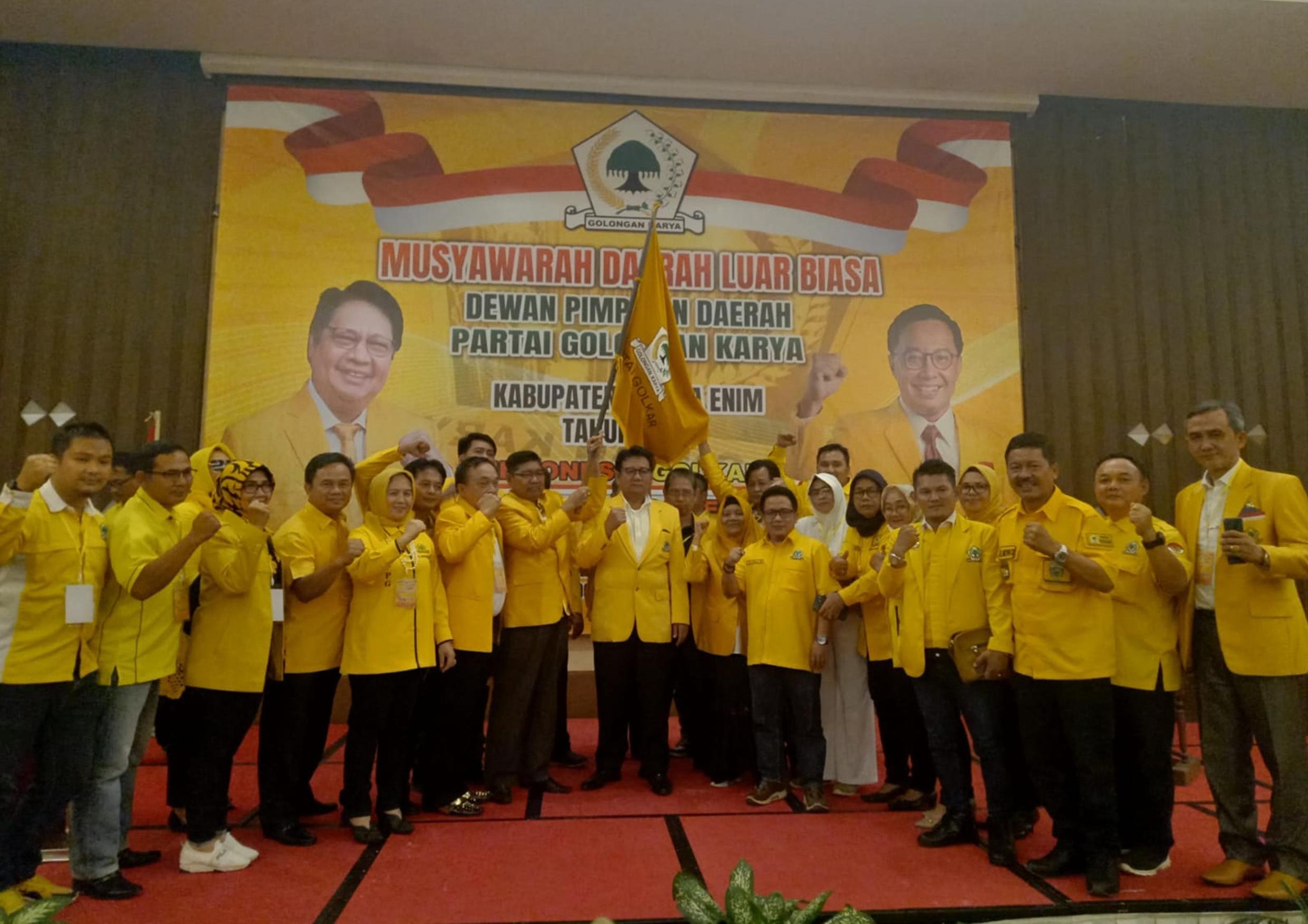 Terpilih Aklamasi, Hadiono Nahkodai Golkar Muara Enim