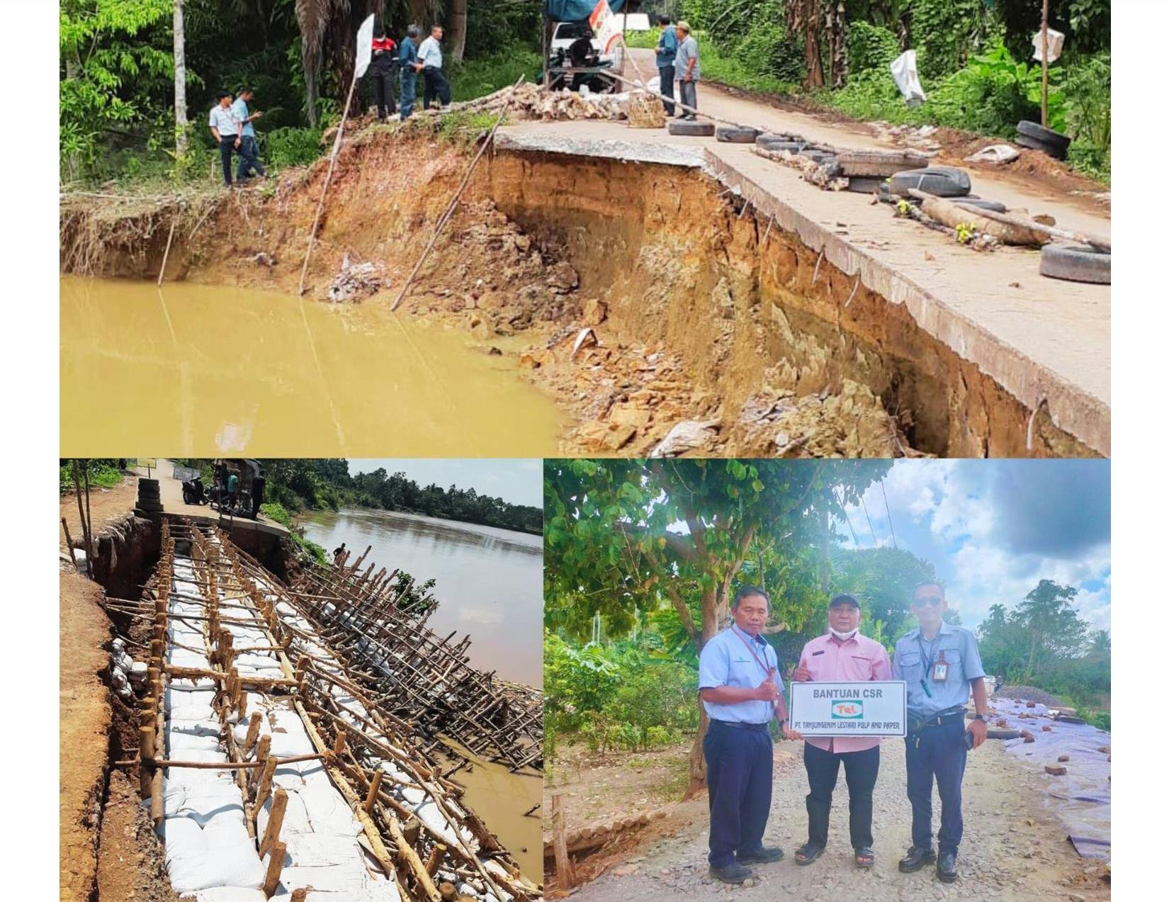 Bantuan PT TeL Memperbaiki Jalan Longsor Siku Telah Selesai Dilaksanakan