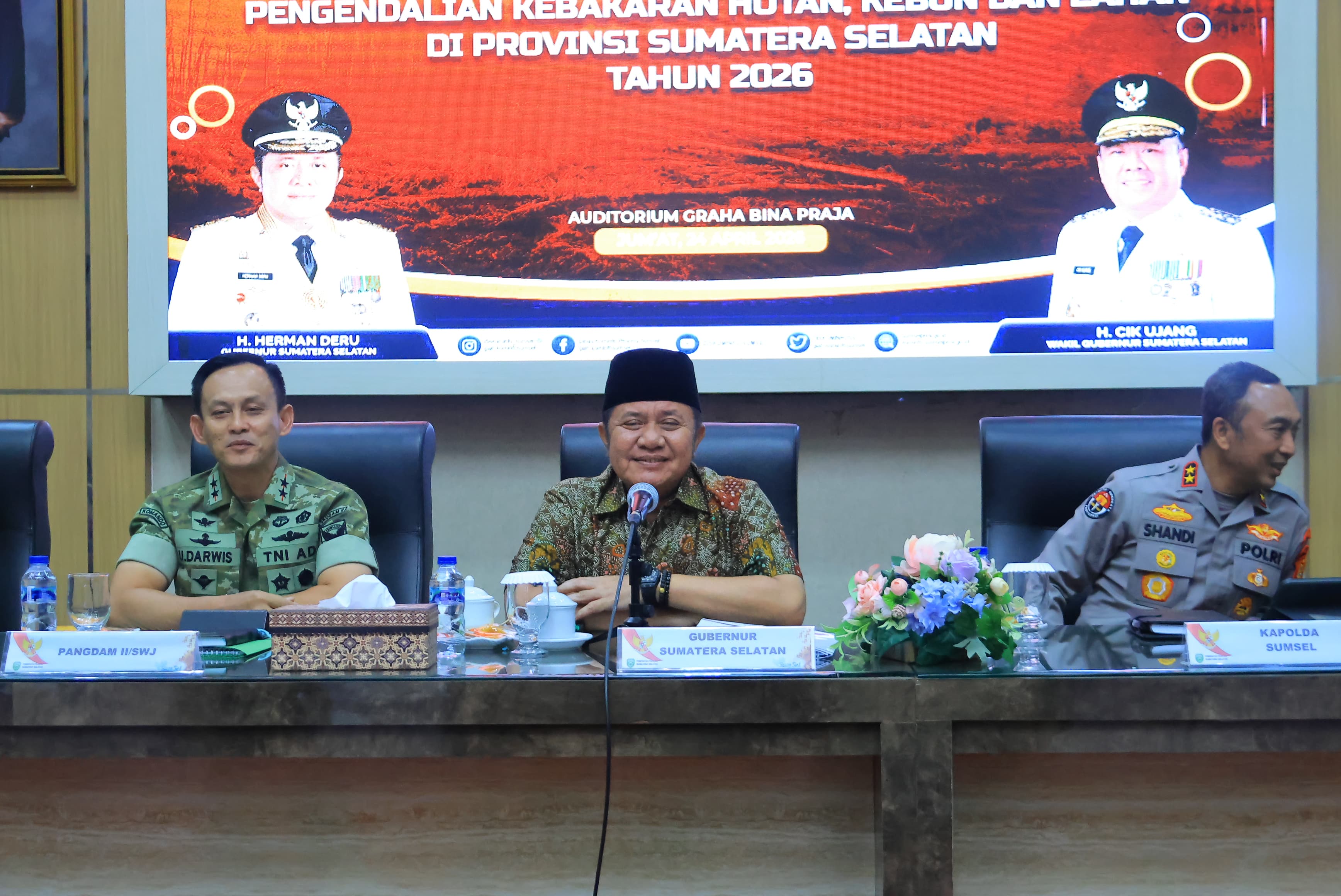 Gubernur Herman Deru Minta Semua Pihak Perkuat Pencegahan Karhutla di Sumsel