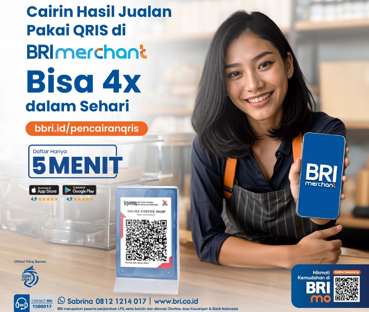 Pengusaha Dimudahkan dengan Dana Cair Hingga 4 Kali Sehari di BRIMerchant