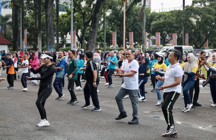 Sekda Bersama Jajaran OPD Sumsel Ikuti Senam Kebugaran Jasmani