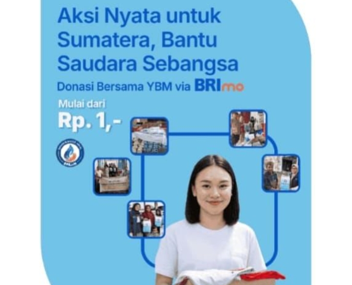 Donasi untuk Korban Bencana Sumatera Kini Bisa Lewat Aplikasi BRImo