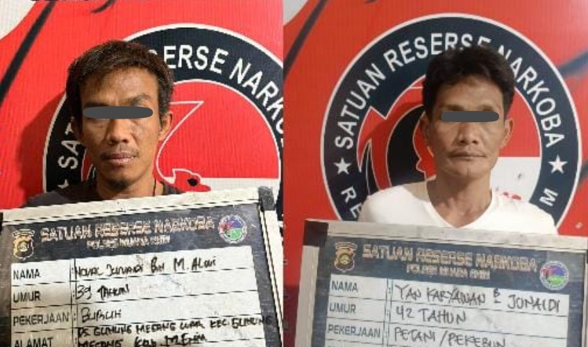 Satresnarkoba Polres Muara Enim Bekuk 2 Pengedar Sabu, Segini Barang Buktinya