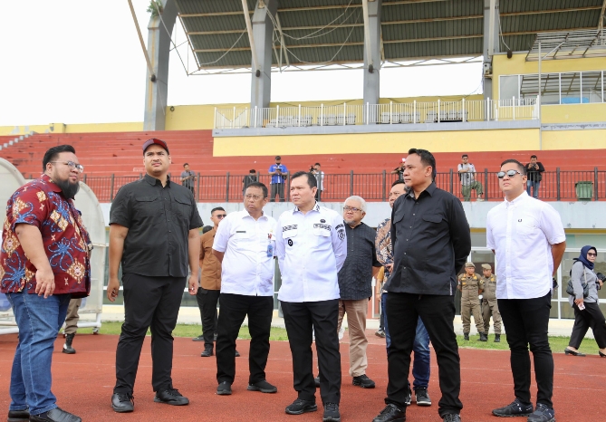 Pj Gubernur Sumsel Dampingi Menpora Tinjau Fasilitas Olahraga di Jakabaring Sport City Palembang