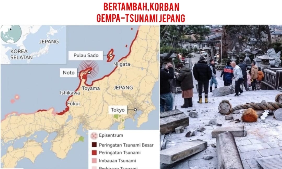 Terdeteksi, Dampak Gempa Dahsyat di Jepang Korban Meninggal Bertambah dan Kerusakan Meluas 