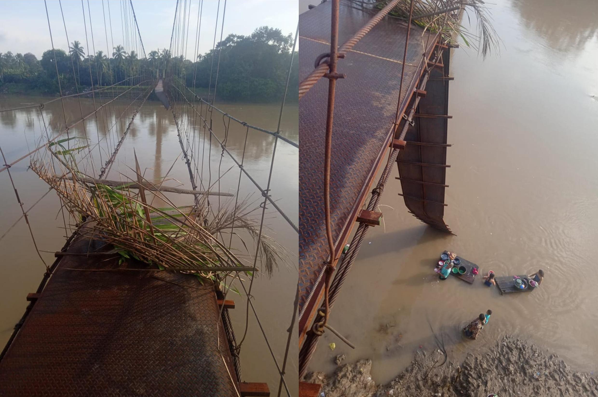 Lantai Jembatan Gantung Rusak Lagi, Akses Dua Desa Putus