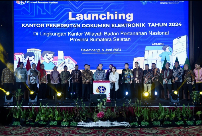 Pj Gubernur Launching Kantor Penerbitan Dokumen Elektronik di Lingkungan Kanwil BPN Sumsel