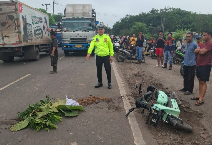 Truk Tronton Tabrak Pengendara Sepeda Listrik di Gelumbang Muara Enim, Korban Meninggal Dunia di Tempat