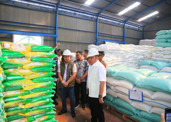 Tinjau Gudang Bulog, Gubernur Herman Deru Pastikan Stok Beras Sumsel Aman Hingga 10 Bulan ke Depan