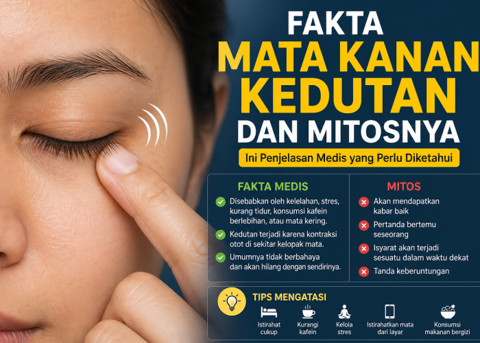 Fakta Mata Kanan Kedutan dan Mitosnya, Ini Penjelasan Medis yang Perlu Kamu Diketahui