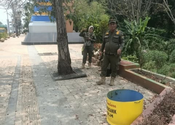 Baru 3 Hari Dipasang, 4 Kotak Sampah di Taman Bunga Tabebuya Gapura Muara Enim Raib Dicuri