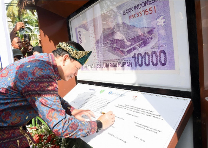 Pj Gubernur Sumsel Resmikan Memorabilia Uang Rupiah Pecahan 10.000