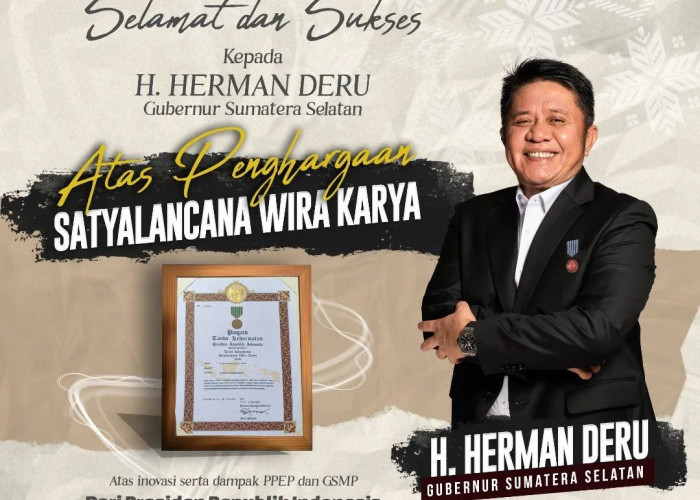 Gubernur Sumsel Herman Deru Raih Dua Penghargaan Bergengsi Tingkat Nasional, Ada yang tahu Penghargaan Apa?