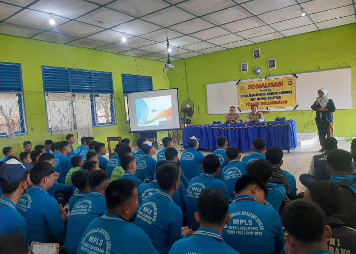 Beri Pembekalan MPLS, Wakapolsek Gelumbang Ajak Pelajar Jauhi Judi Online dan Narkoba
